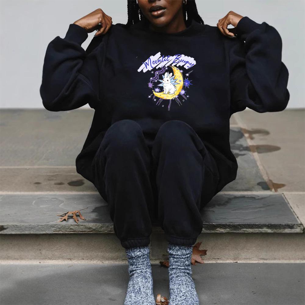 Women's Autumn Fashionable Mid-High Neck Loose Hoodie
