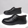 Men's British Casual Lace Up  Walking Shoes Men Business Casual Leather Shoes Men Fashion Breathable Comfortable Shoes