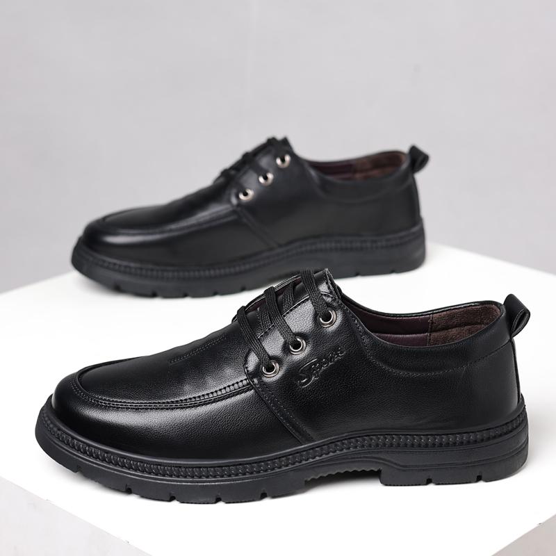 Men's British Casual Lace Up  Walking Shoes Men Business Casual Leather Shoes Men Fashion Breathable Comfortable Shoes