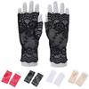 Summer Lace Sunscreen Half Finger Gloves Women's Thin Open Finger Gloves Anti Slip Lace Gloves For Driving Bridal Wedding Gloves