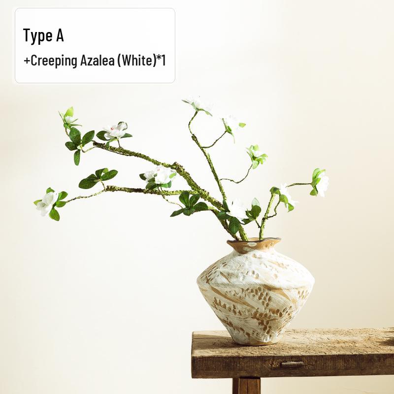 Jingdezhen Wabi-Sabi Keramikvase für Trockenblumen - Retro-Stil für Wohnzimmer oder Esstisch