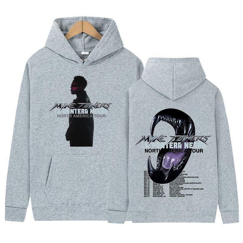 Raper Myke Towers 2024 Tour Bluza z kapturem Album Męska Hip Hop Vintage Luźna Bluza Gotycka Moda Bluzy z kapturem Streetwear