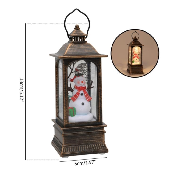 Santa-Claus/Xmas Tree/Snowman/Angel Glittering Lantern Christmas Gift for Kids