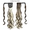 22" Long Ponytail Hair Extension Wrap Around Pony Tail Clip in Curly Wavy Synthetic Fake Hairpiece for Women Daily Life