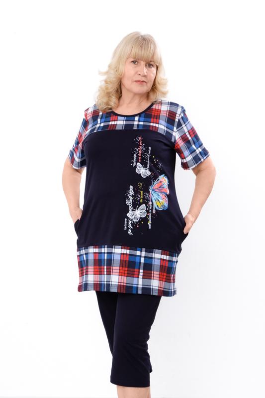 Set – Women's Cotton Tunic & Capri Pants, Breathable Homewear, Summer 8056-005-33 HC
