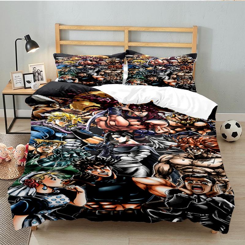 3PCS Jojo Bedding Set Printed Duvet Cover Closure Includes 1 Duvet Cover & 2 Pillowcases for All Seasons Bedroom Decor