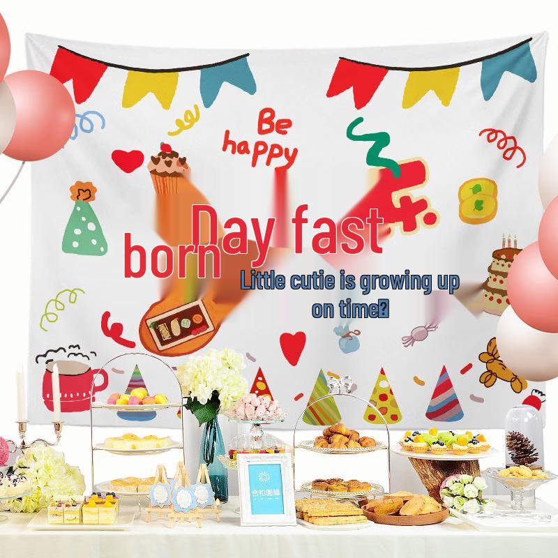 Children s Happy Birthday Cartoon Party Backdrop