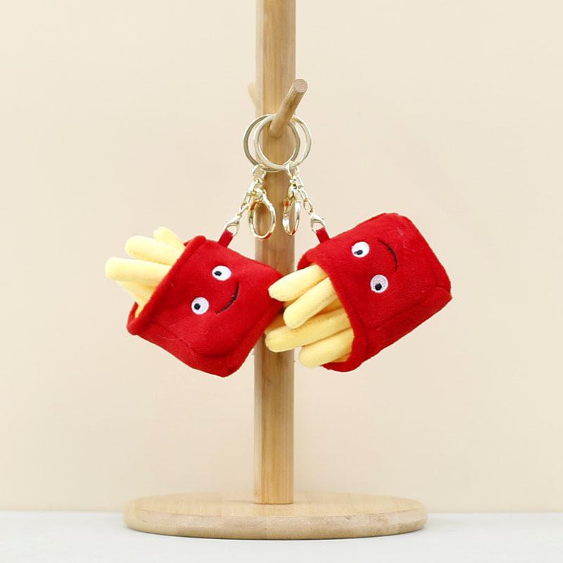 Adorable Cute French Fries Plush Keychain Toy Soft Stuffed Doll For Kids Gifts