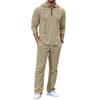Men  Leisure  Hooded Hood  Half Zipper  Upper Garment  Trousers  Set