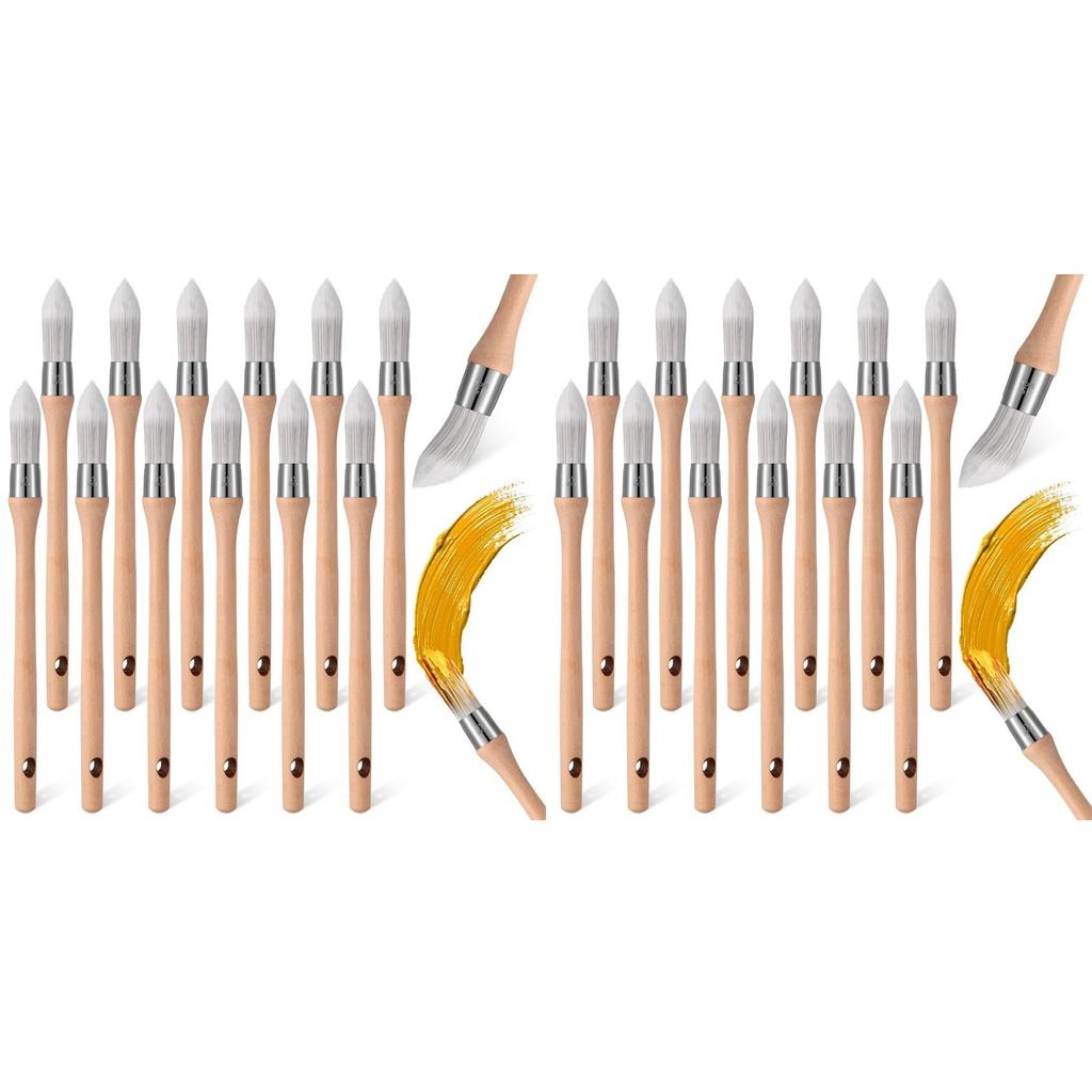 ABKS-24Pcs Trim Painting Tool Edge Clean Painting Tool Corner Paint Brush Round Small Paint Brushes Thin Trim Brush