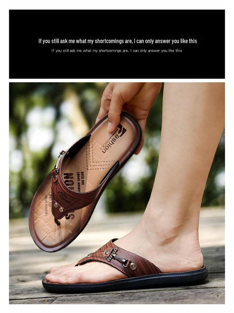 Herren Sandalen mit weicher Sohle, rutschfest, atmungsaktiv, für den Sommer - Vielseitige Zehenfreie Strandschuhe für den Außenbereich