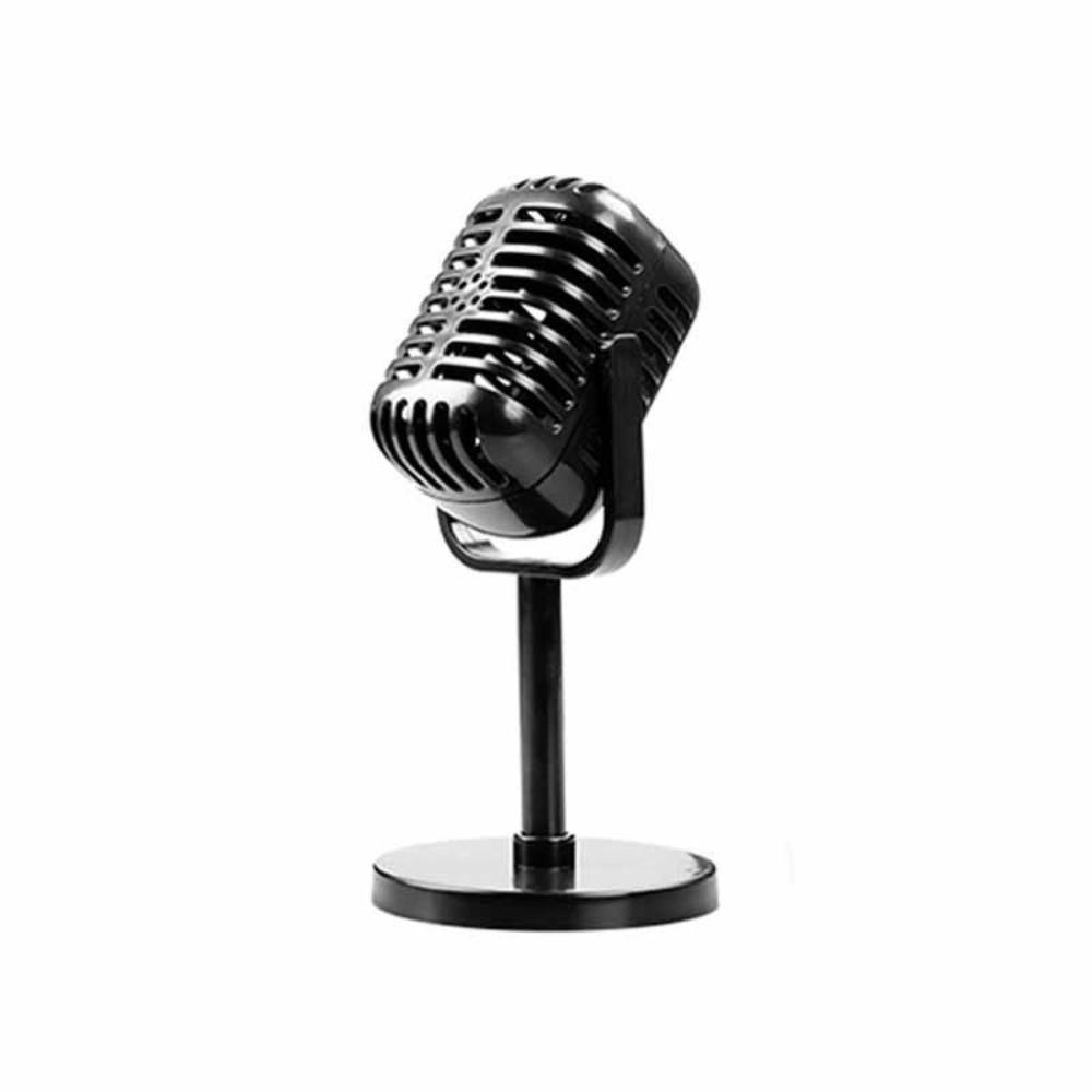 Classic Retro Microphone Props Miniature Vintage Simulation Microphone Plastic Dynamic Vocal Microphone Photography Props
