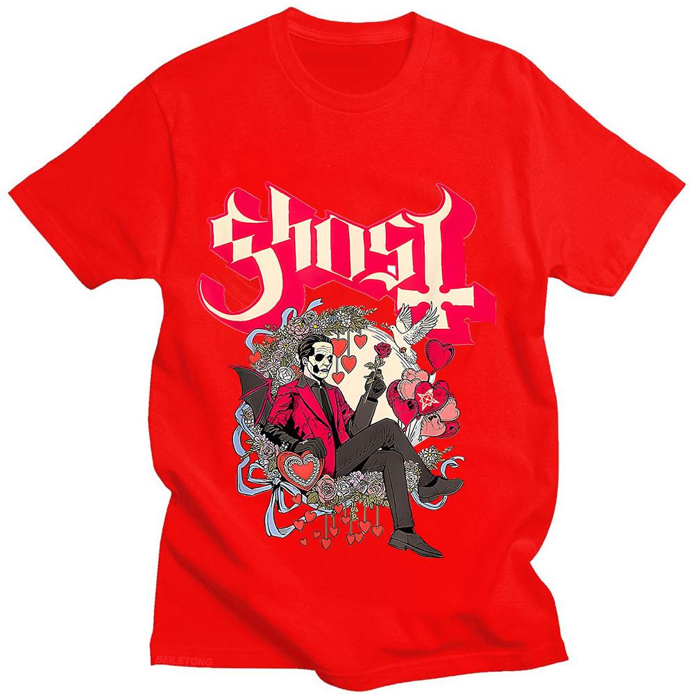 Retro New Ghost Band T Shirt Summer O-neck Cartoon Tee-shirt Funko Pop Fashion Aesthetic Tshirt Ropa Hombre O-neck Clothing