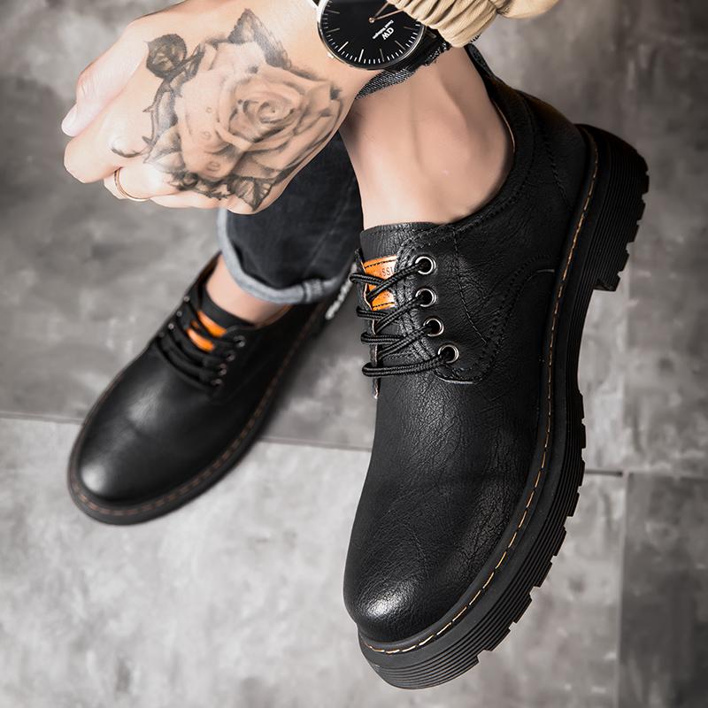 Men's Autumn And Winter Casual Shoe Lace-Up Thick-Soled Walking Shoe Anti-Slip  Breathable And Comfortable Business Formal Shoes