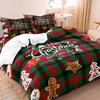 3Pcs Christmas Grid Pattern Duvet Cover, Comfortable And Soft Bedding Set For Bedroom Dormitory Room Decoration Christmas Gift