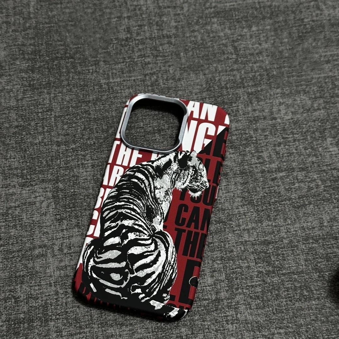 

Чехол с магнитным креплением с животным принтом для iPhone 16 15 14 Pro 13 Pro Max N52 Сильная магнитная адсорбционная крышка Новинка Лев iPhone 15 Pro Max