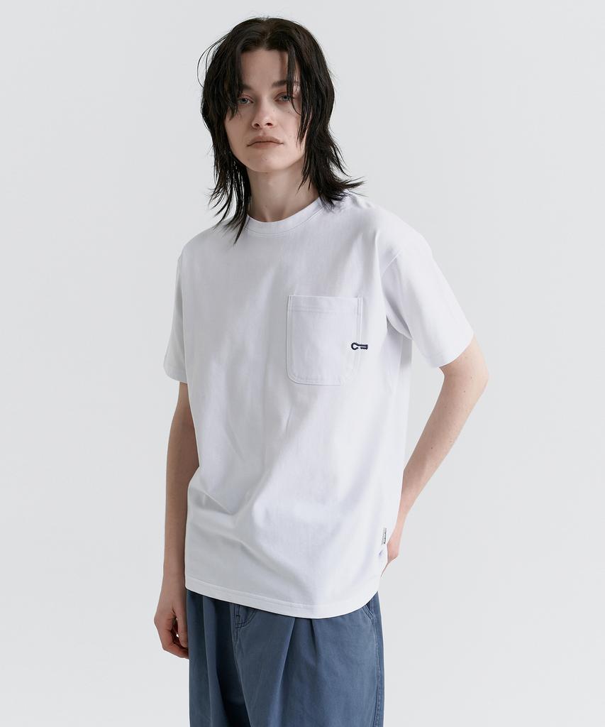 MAGOODGAN Swagver 3593 Buttonhole Semi-Overfit Off-White Short Sleeve Tee