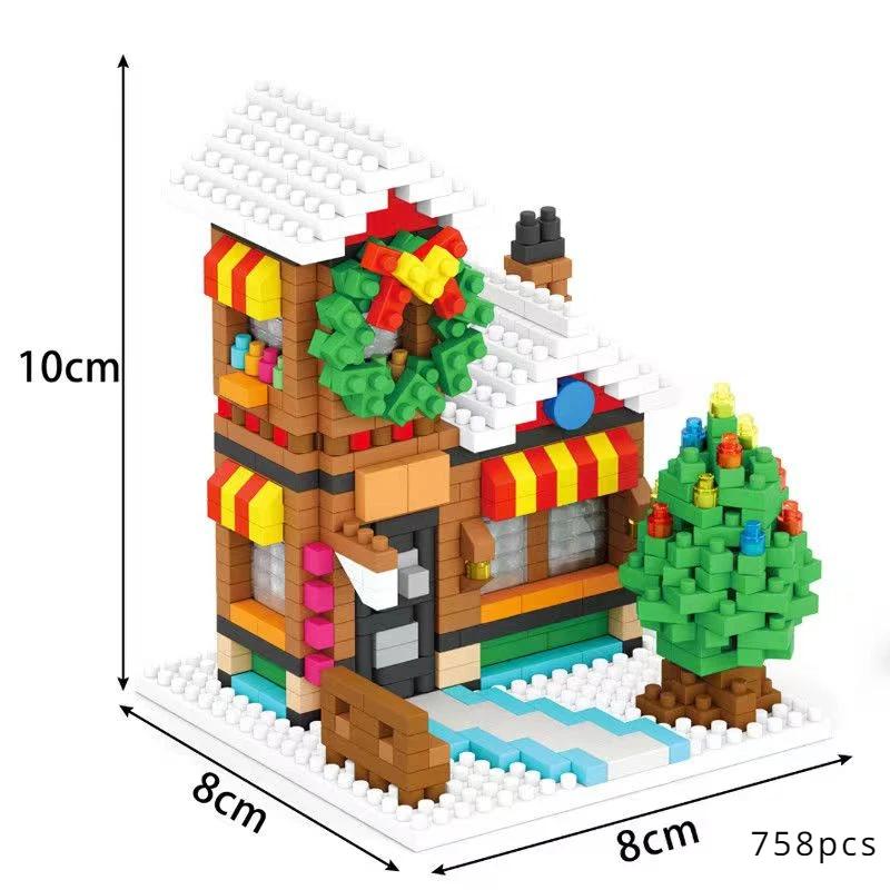 Santa Claus Miniature Small Particle Christmas Day Series Building Blocks Kids Toys Festival Gifts