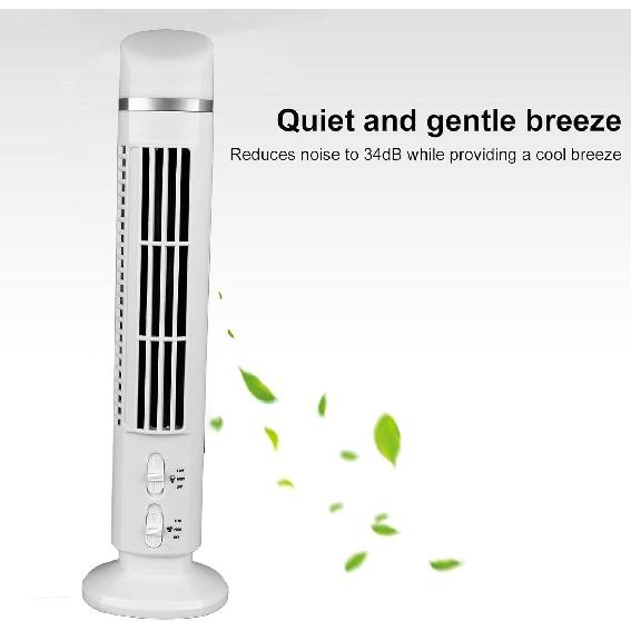 Yosoo Tower Fan, Mini Bladeless Tower Fan 90 Degree Oscillating Quiet Desktop Standing Powerful Indoor Room Household Electric Portable USB Desk Fan