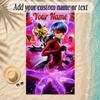 Beach TowelMiraculous Ladybug Custom Name Text Personalized Soft Towel for Beach Pool Indoor Home Decor Gift