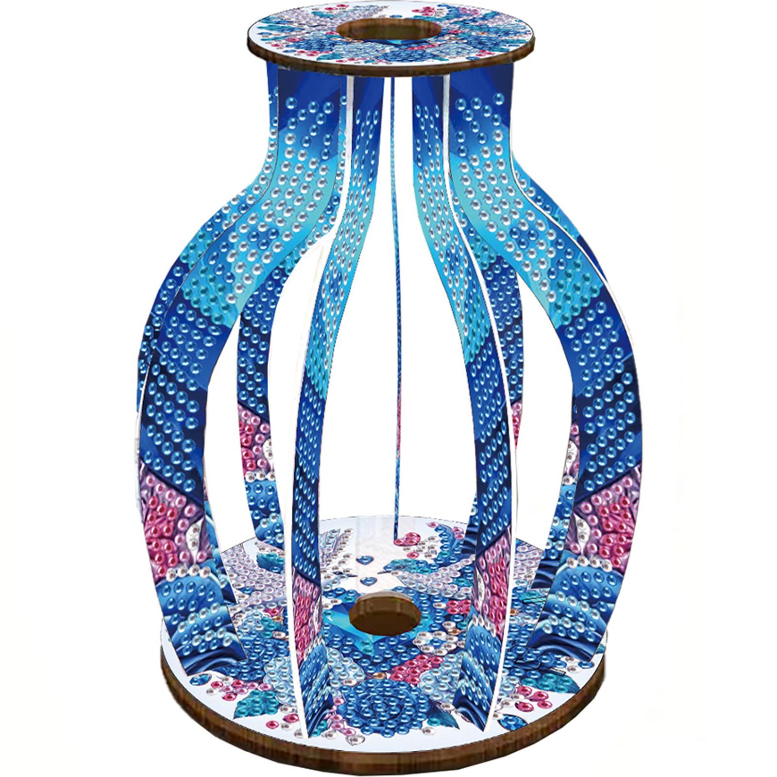 

Acrylic Wood Desktop Diamond Art Kits 5D DIY Diamond Painting Desk Ornament Flower Vase Home Table Decor