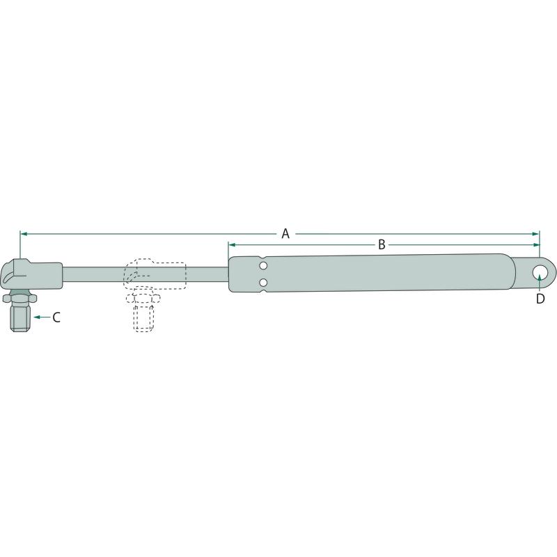 Gas spring actuator telescopic 400 240N