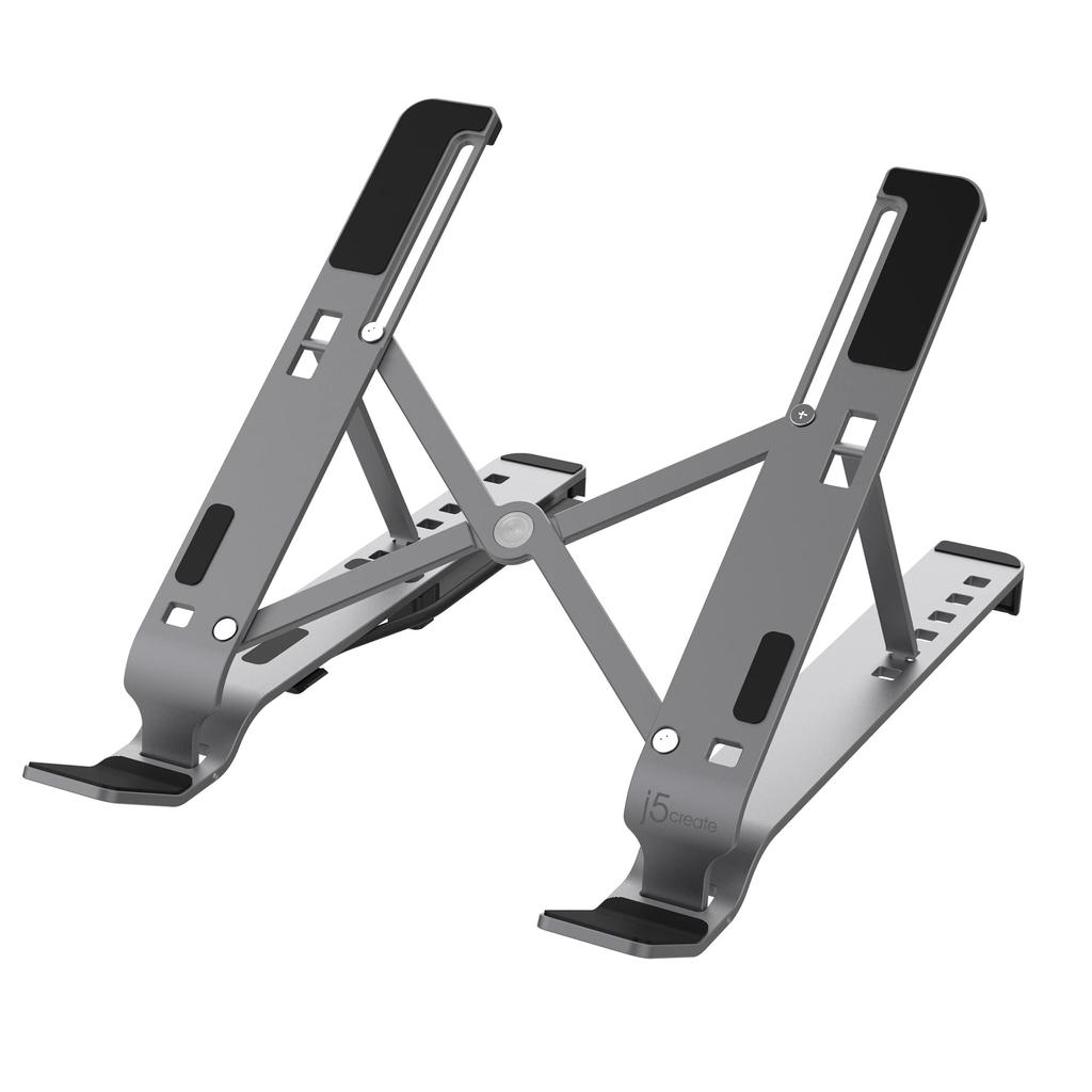 j5create Laptop Stand Gen1 Hub Foldable Ergonomic Design Fits up to Sizes Angle Adjustment Design Protection Heat Dissipation Lightweight Weight