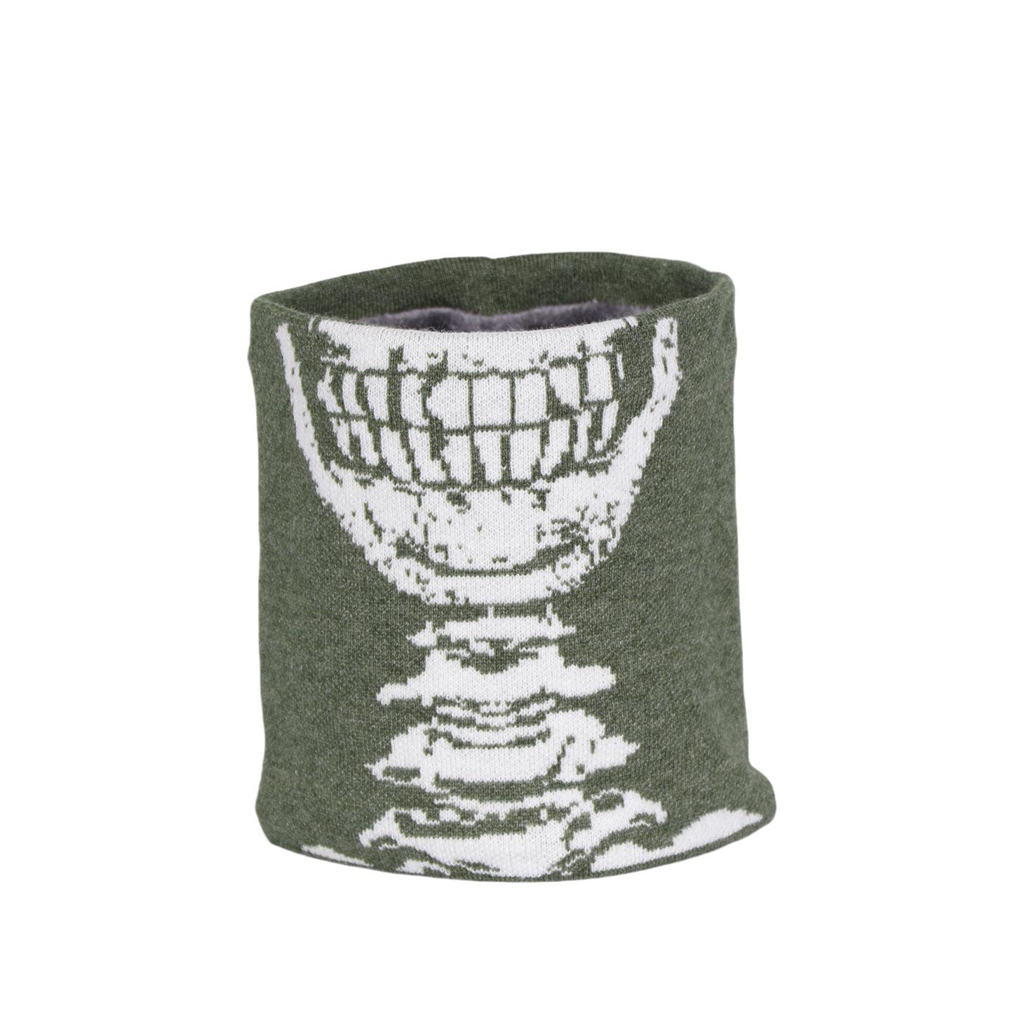 

Men Women Cashmere Thickened Winter Neckerchief Halloween Party Skull Face Towel Windproof Neck Gaiter Cover Fashion Warm Scarf One Size