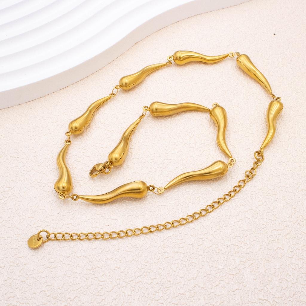 Pepper Shaped Chain Necklace for Women Clavicle Chain 316L Stainless Steel Choker Necklaces Charm Girl Partry Jewelry Gifts