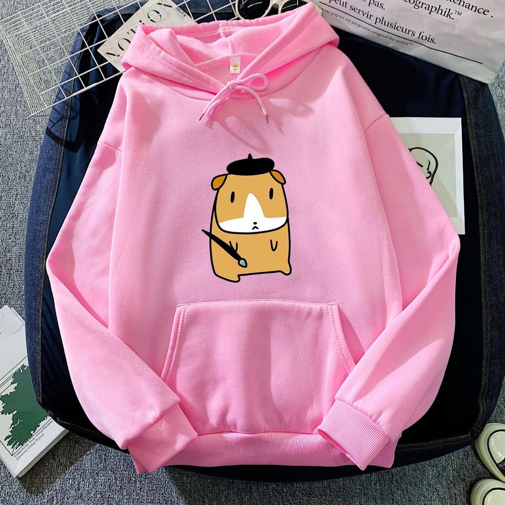 Couple Style Hats for Men and Women, Puppy Print Hooded Sweatshirts, Autumn and Winter Korean Style Trendy Versatile Tops