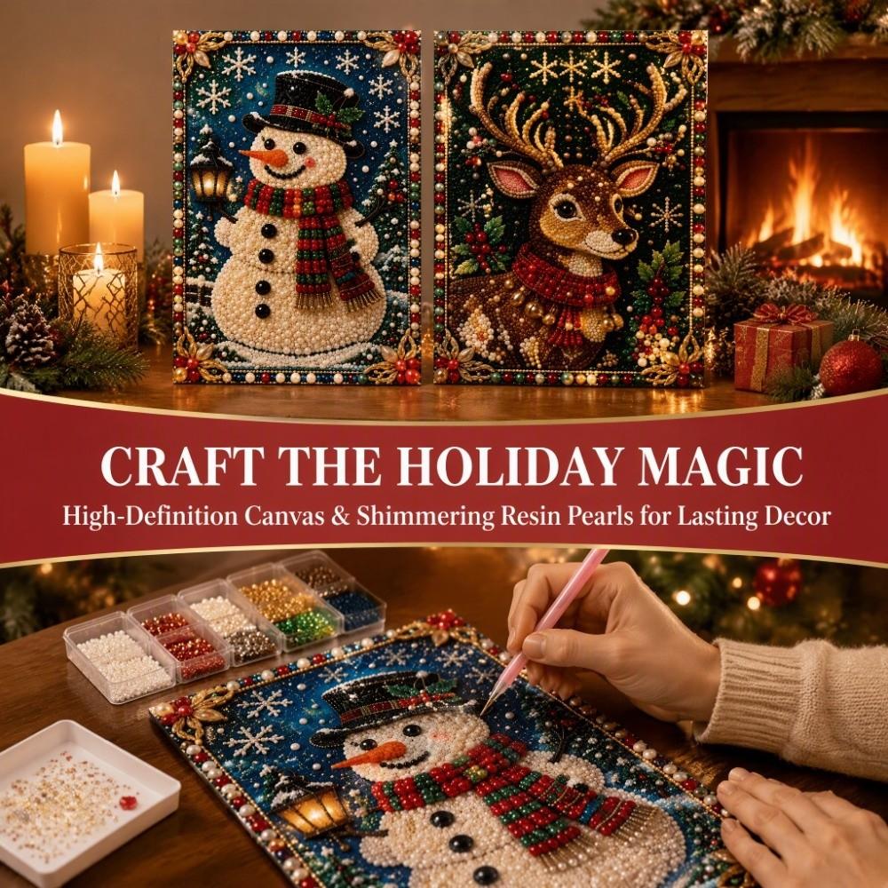 2D Flat Christmas Painting Kit Acrylic Santa Claus Beads Ornaments Porch Decoration
