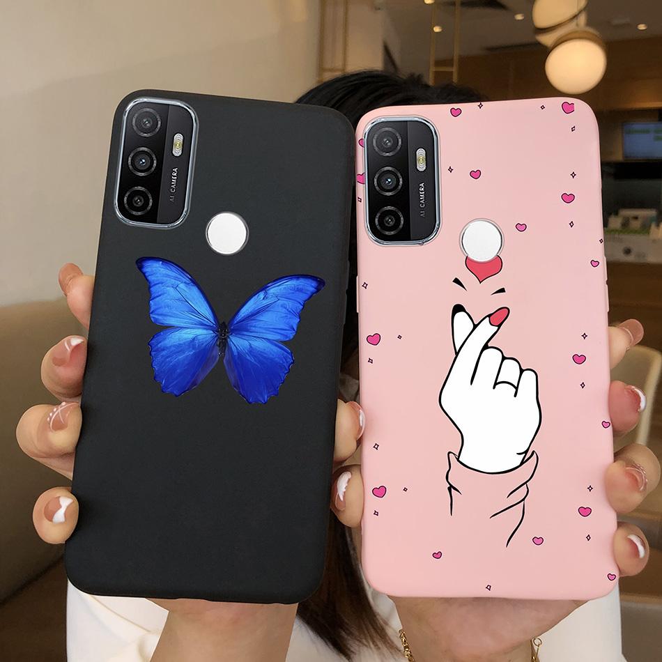 For OPPO A53S 2020 Case Cartoon Coque Heart Painted Silicone Phone Back Cover For Oppo A53s A 53s A53 S Oppoa53 2020 Shell Case