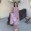 French Purple Sleeveless Vest Suspender Dress Children's New Summer Seaside Vacation Dress High Sense