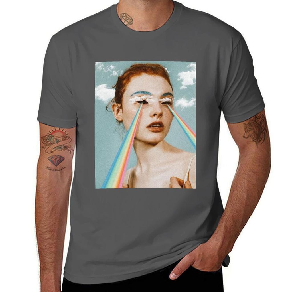 Tearing Rainbows Tshirt Basic Crew Neck Short Sleeve Top