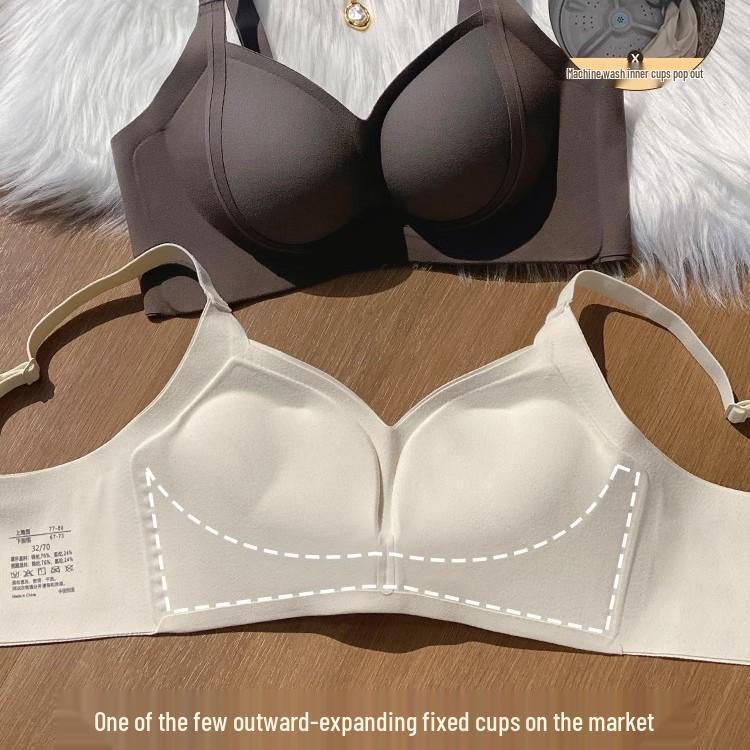 Wirefree Push-Up Enhancing Bra: Small Chest, Fixed Cup, Anti-Sagging, Seamless Design with Side Support