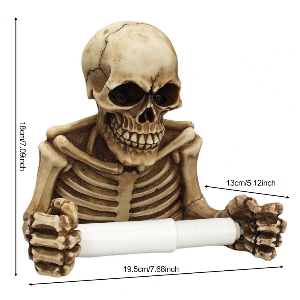 Halloween Schädel Taschentuchspender Wandmontage Papierhalter Kreativer Schädel Toilettenpapierhalter Einfache Installation Badezimmerdeko