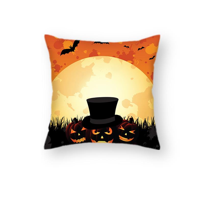 Neuer Halloween Kürbiskopf Schloss Kissenbezug Festliches Wohnzimmer Sofa Dekokissen Kissen