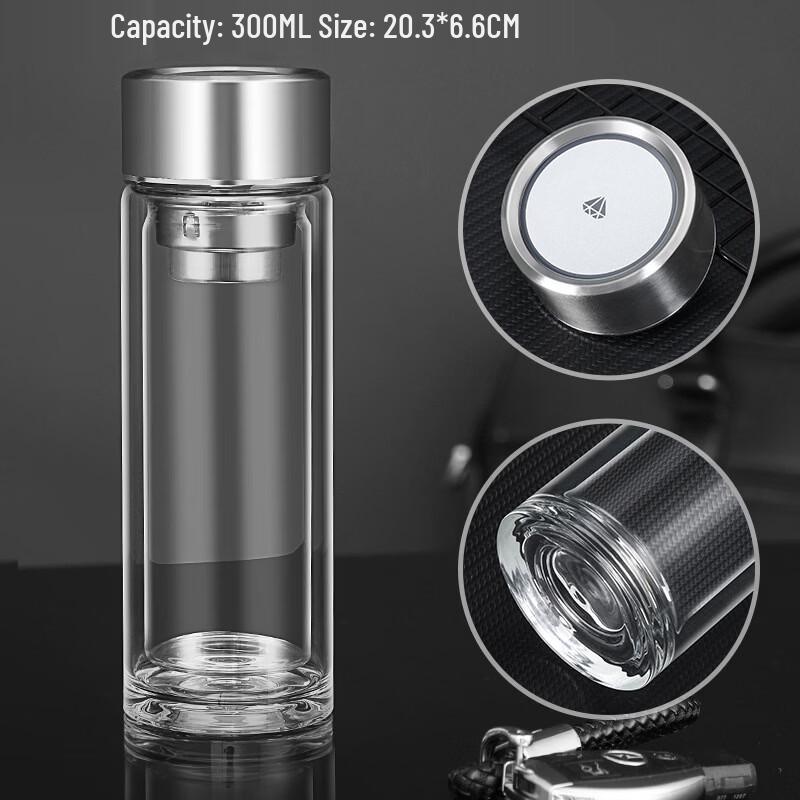 Borosilicate Double-Layer Glass Tea Infuser Bottle