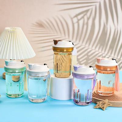 500ML Coffee Cup Plastic Mini Water Bottle Outdoors Portable Car Drinking Cup Transparent Leakproof Drink Bottle