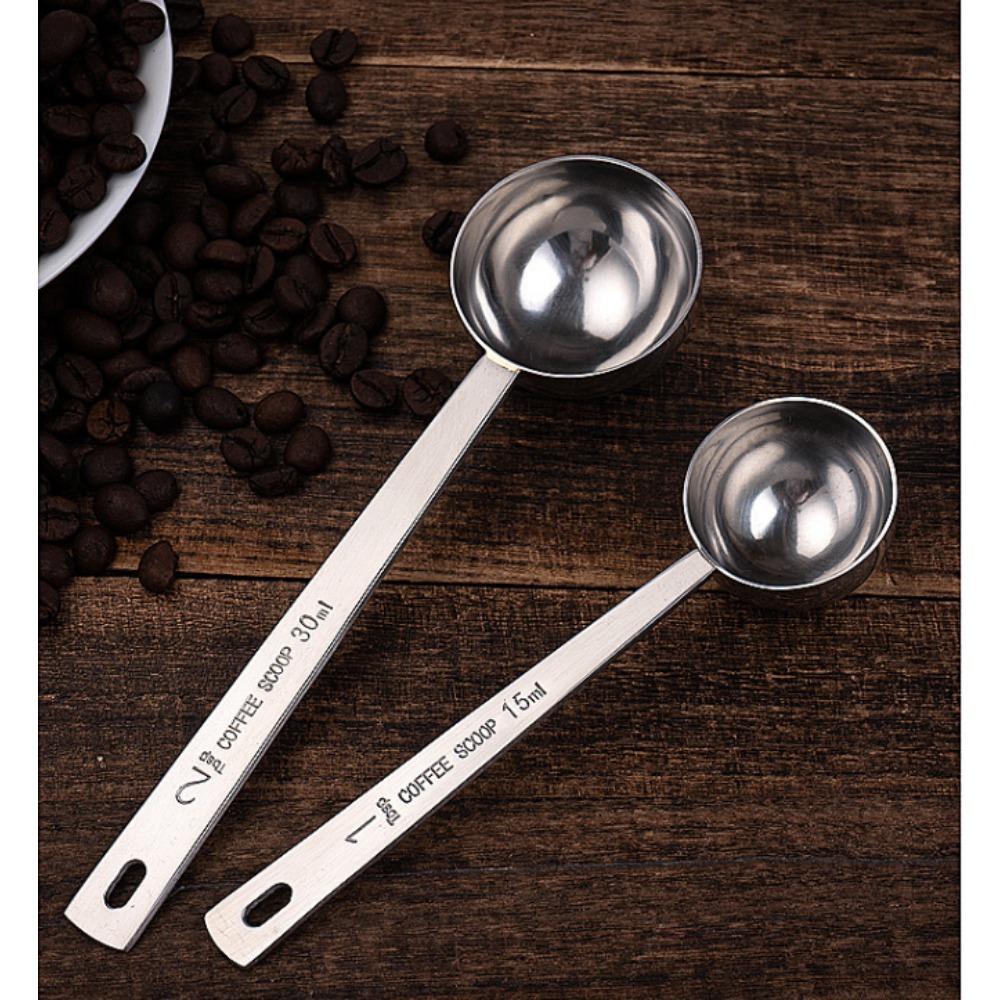 15/30ml coffee measuring spoon, stainless steel milk powder long handle measuring spoon, kitchen creative coffee spoon