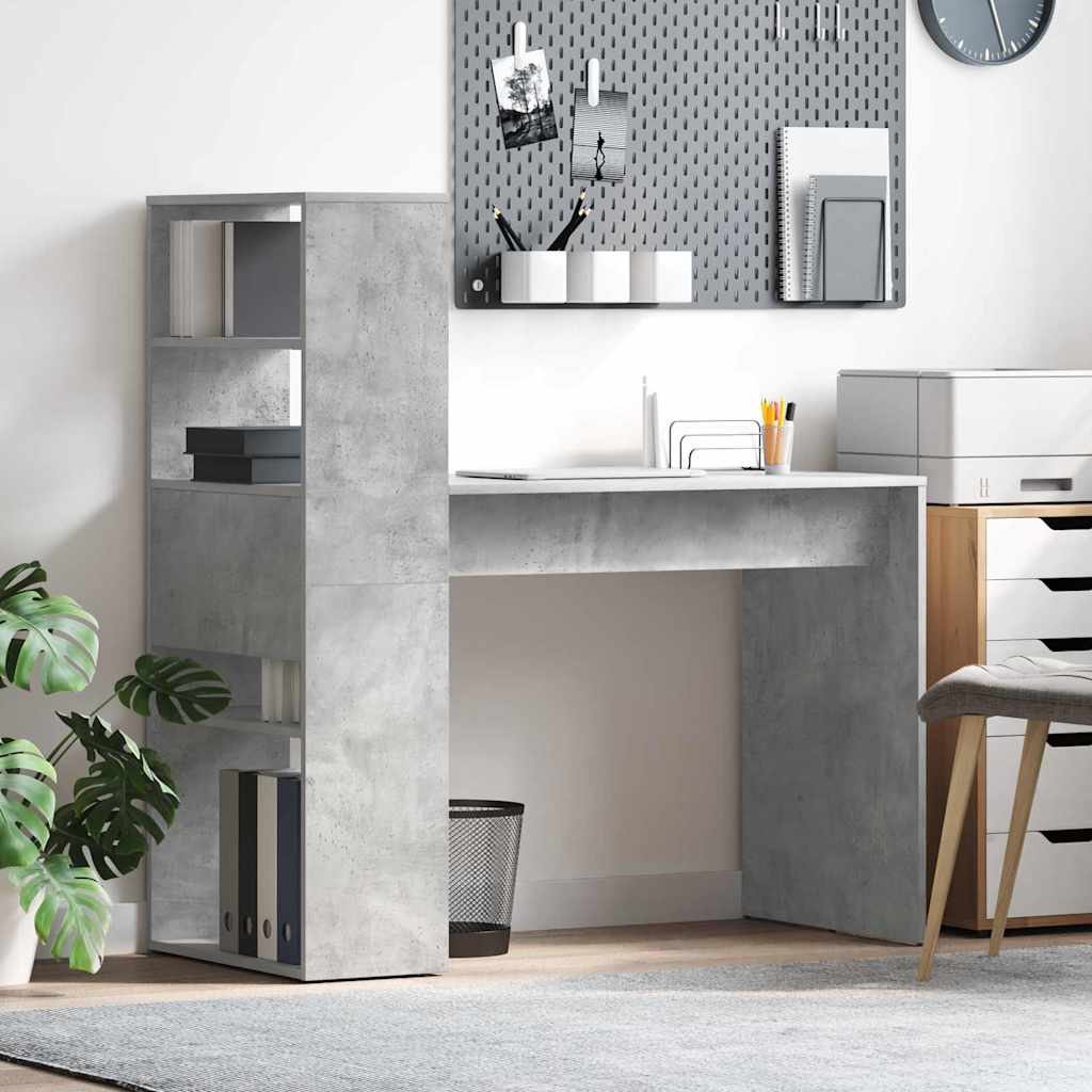 Concrete Grey Desk 113 X 54 X 120 Cm Particleboard