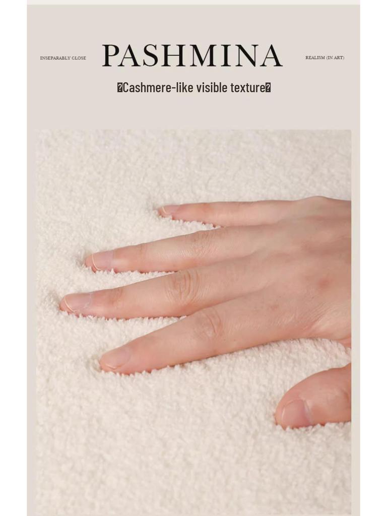 Plush Non-Slip Faux Cashmere Rug, Large Winter Floor Mat with Overlocked Edges
