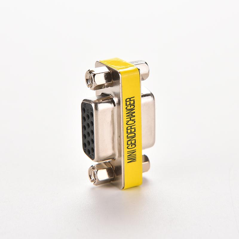 1pcs 15 Pin D-Sub VGA HD  SVGA Female To Female MINI Gender Changer Adapter PC VGA Female Connector F/F Cable Extend Converter