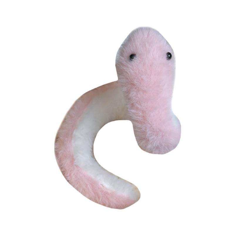 Snake Year Mascots Stuffed Animal Plush Toy Little Snake Ornaments Zodiacs Snake Plushie Gifts for Car Home Decorations розовый