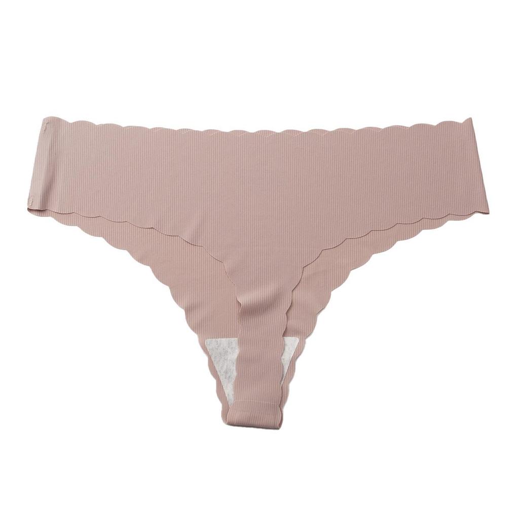 Dámské bezešvé kalhotky tanga s krajkovým lemem a nízkým pasem