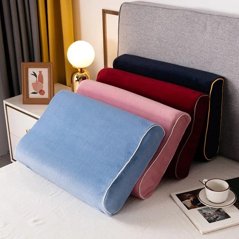 Einfarbige Bettwäsche, weicher Kissenschutz, Kissenbezug, minimalistischer Stil, Baumwoll-Latex-Kissenbezug