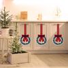 Mini Christmas Cabinet Wreaths 5.1 Inch Small Kitchen Xmas Decor with Red Ribbon Bow Plastic Rattan Fabric Window Door Office Holiday Decoration