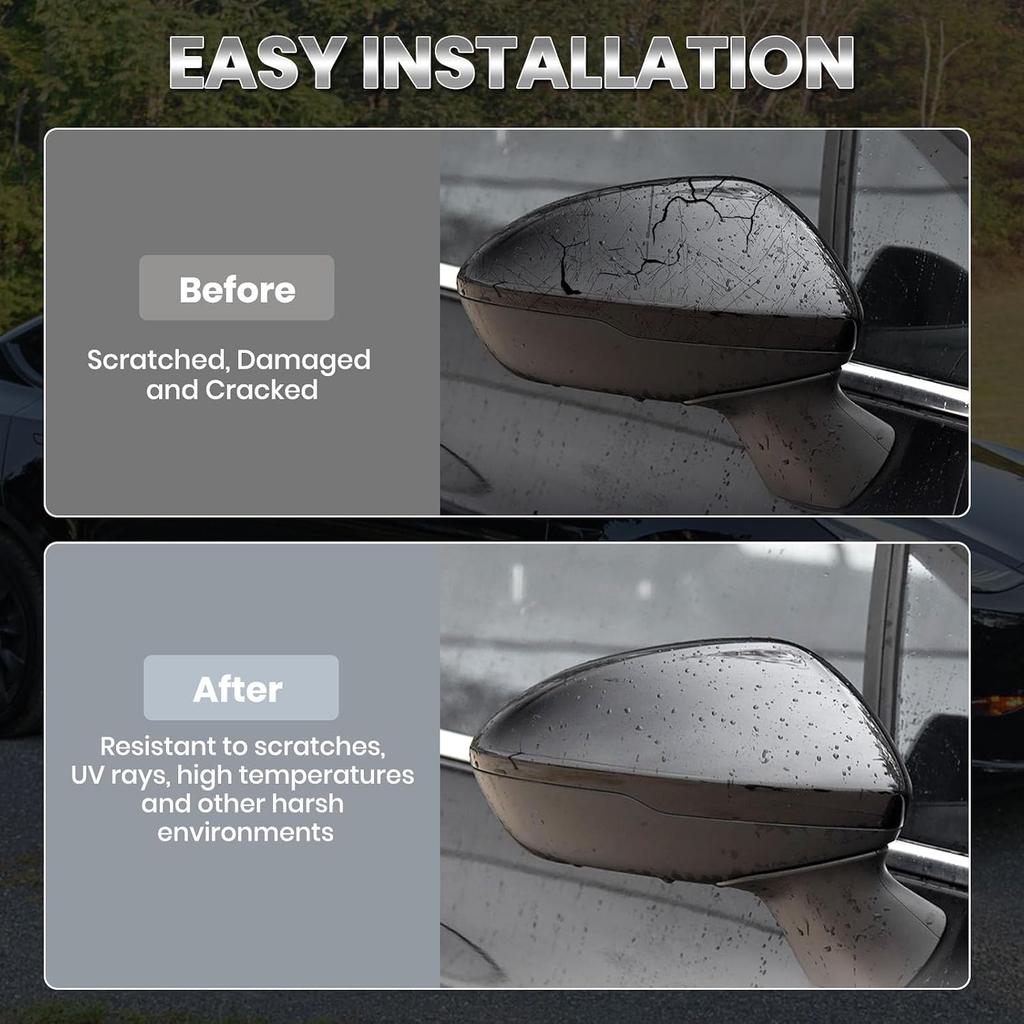 Right Passenger Side Mirror Cover Caps Compatible with Chevrolet Chevy Cruze 2017 2018 2019 Replacement Rear view Mirrors Trim (Black)