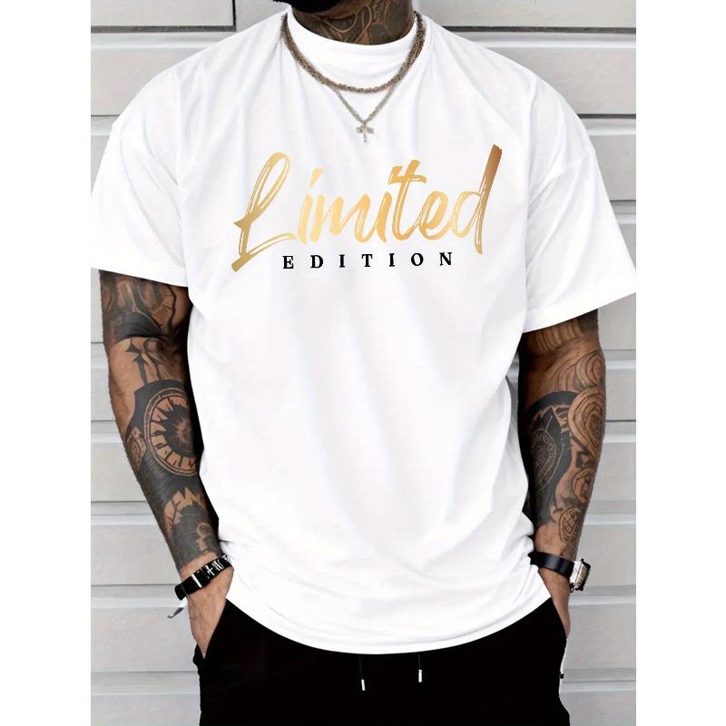 Taglie europee Uomo Piccola T-shirt da uomo Edizione Limitata Dorata