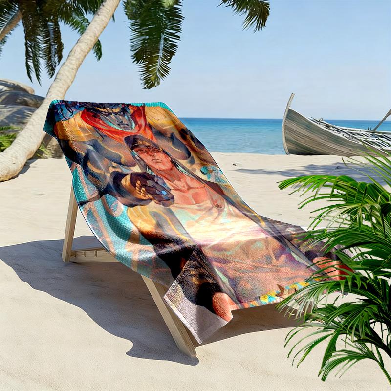 JoJo's Bizarre Adventure: Epic Characters Beach Towel Outdoor Camping Beach Towel for Vacation Photos Quick-drying Swim Towel Absorbent Bath Towel